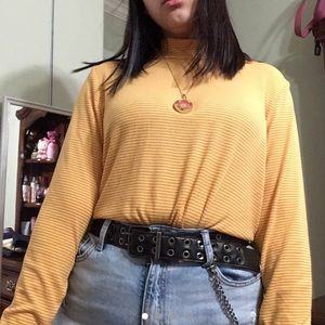 Cute yellow strip turtle neck